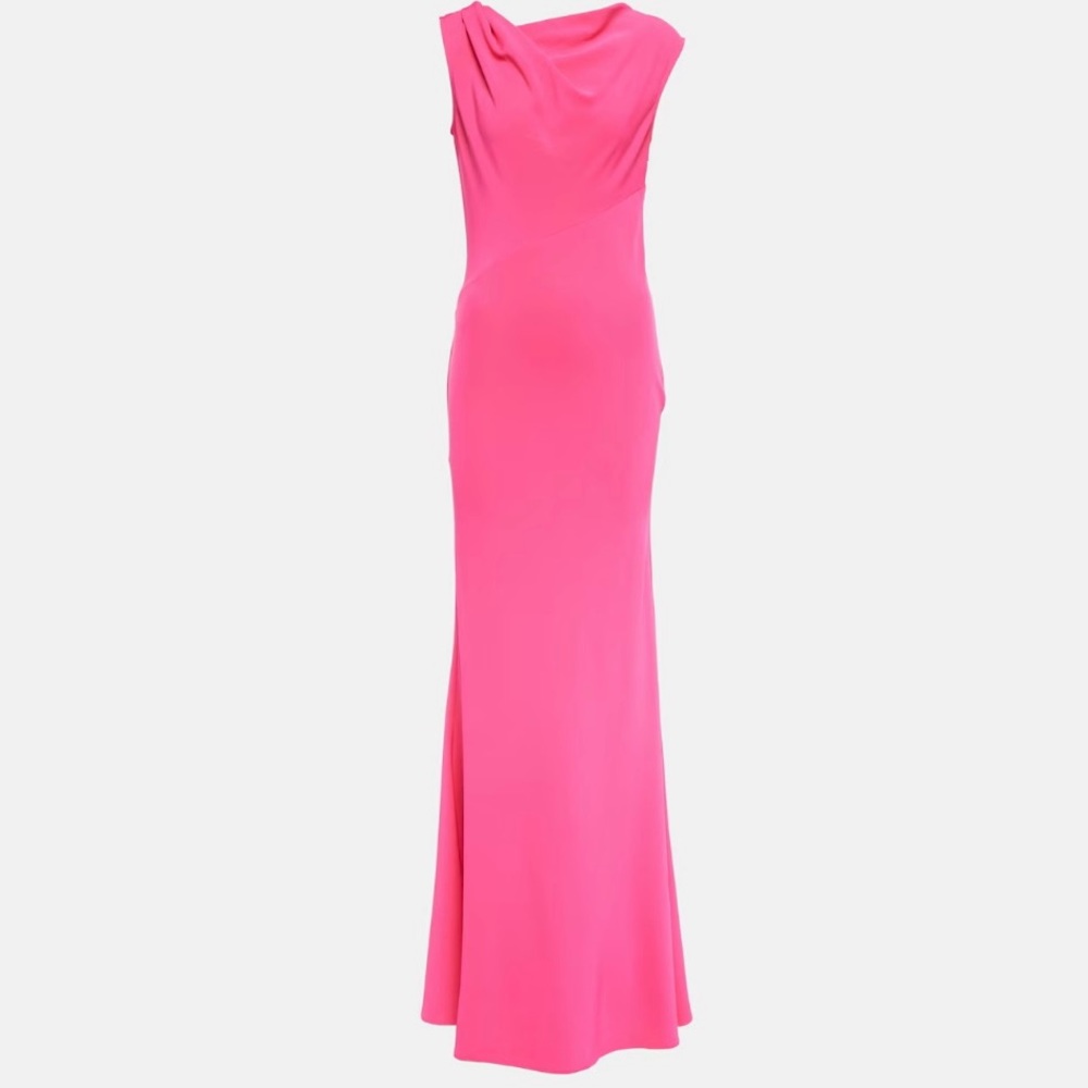 Roland Mouret Stretch Cady Maxi Dress in Pink